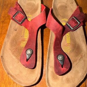 Birkenstock Red oiled leather gizeh size 41